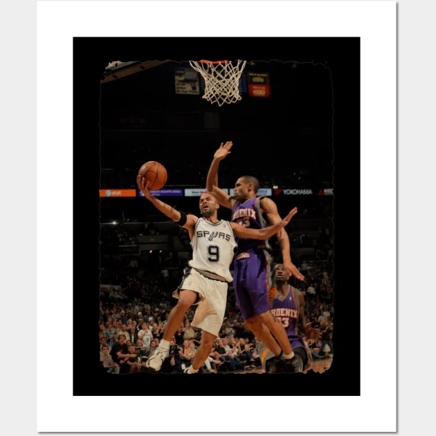 Tony Parker vs Grant Hill Vintage Wall Art by Milu Milu